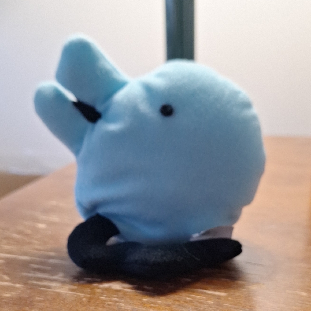 Nyorotchi Bean Blue Plush Small Toy By Tamagotchi 97 Vintage. Japan Origin.